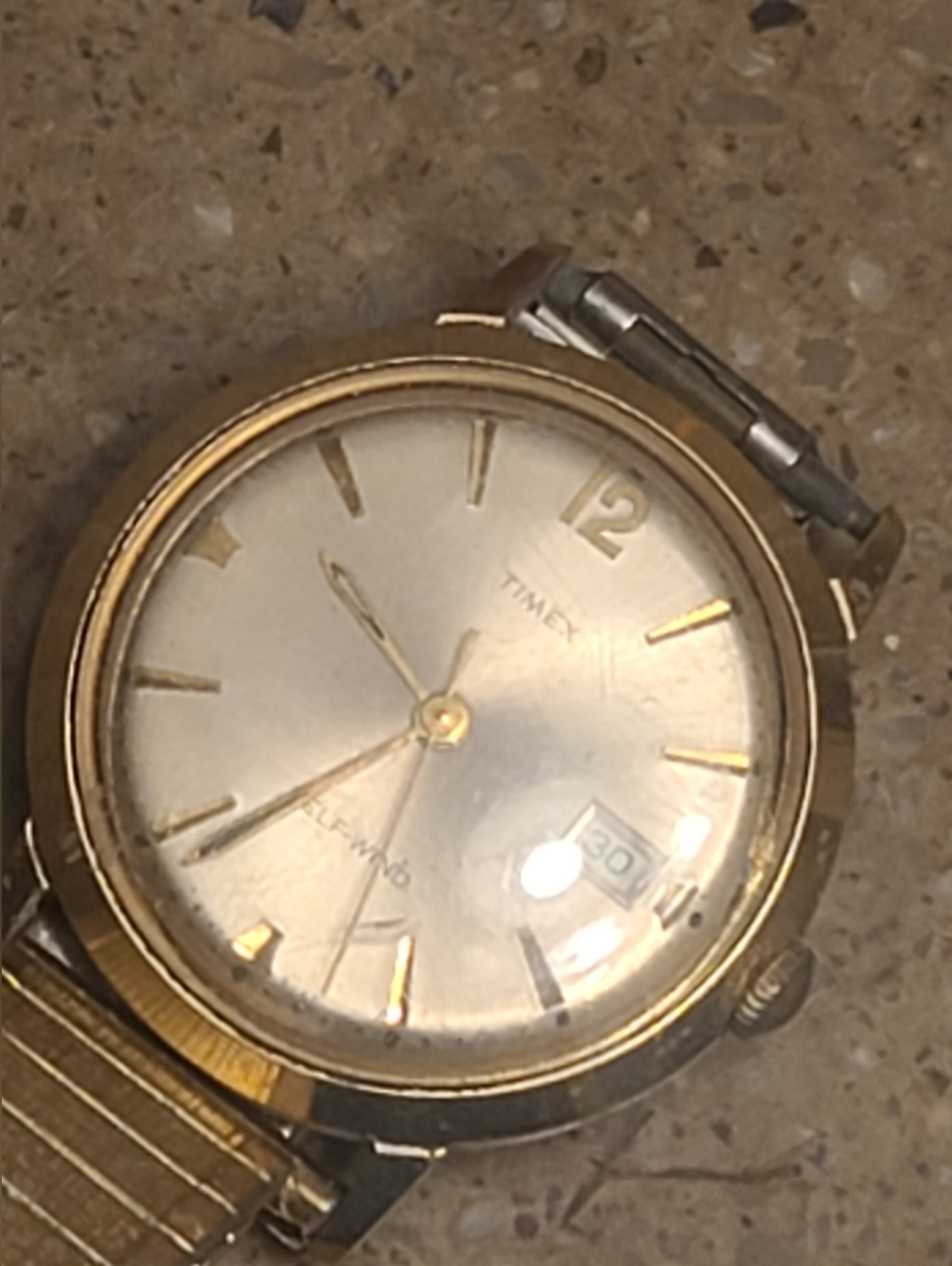 Vintage gold-tone Timex watch Mechanical model from the late 1960's